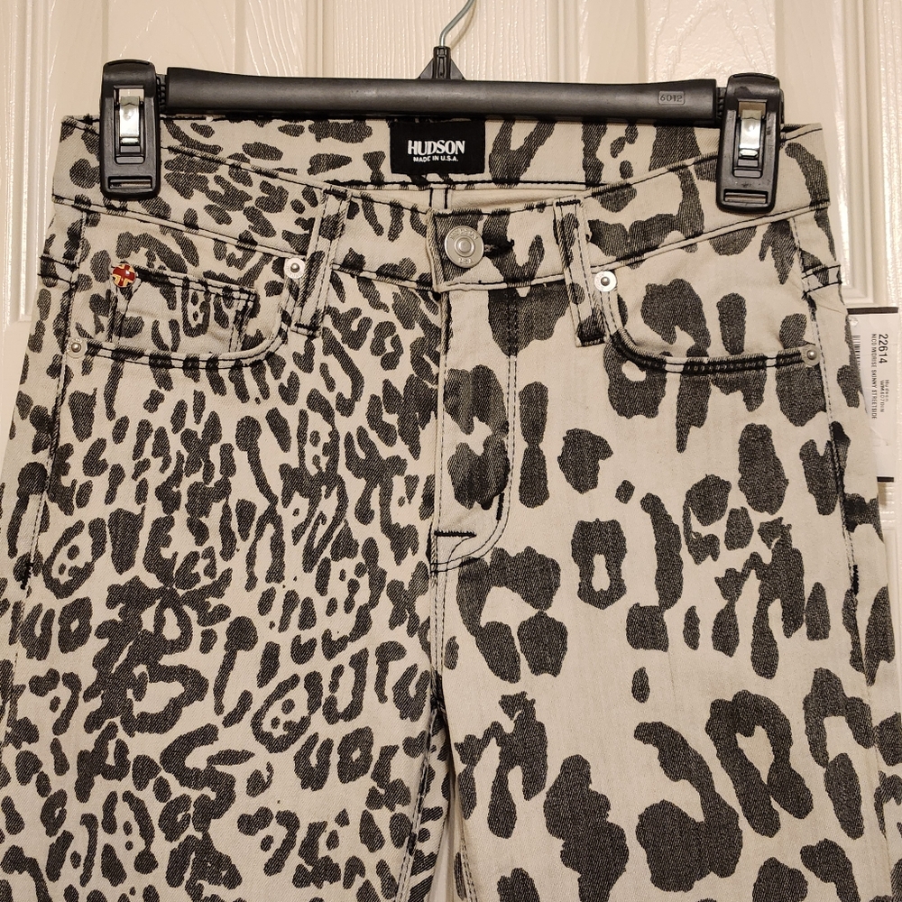 NWT Hudson Jeans Nico Midrise Super Skinny Animal Print size 25 with 29" inseam - Picture 4 of 13